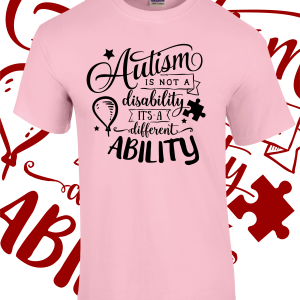 Autism T Shirt – Different Ability – Various colours