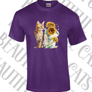 Bengal Cat with Sunflowers-T Shirt – Various colours