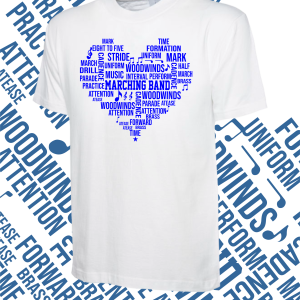 Marching band heart-T Shirt – Various colours